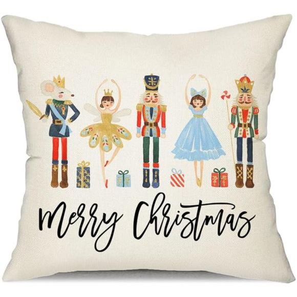 Nutcracker Christmas Pillow Cover Decorative Case Accent Holiday Xmas Home Decor - Picture 2 of 5